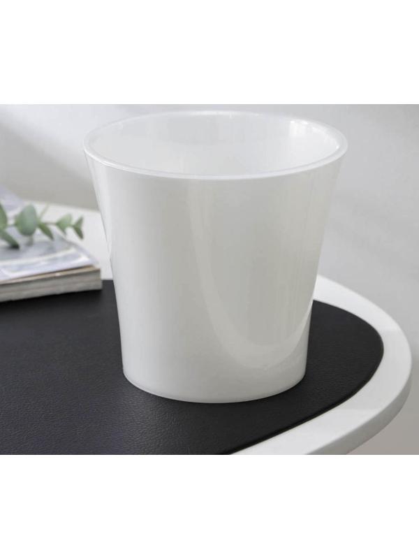 Кашпо для цветов со вставкой «Арте», 1,2 л, цвет жемчуг-прозрачный