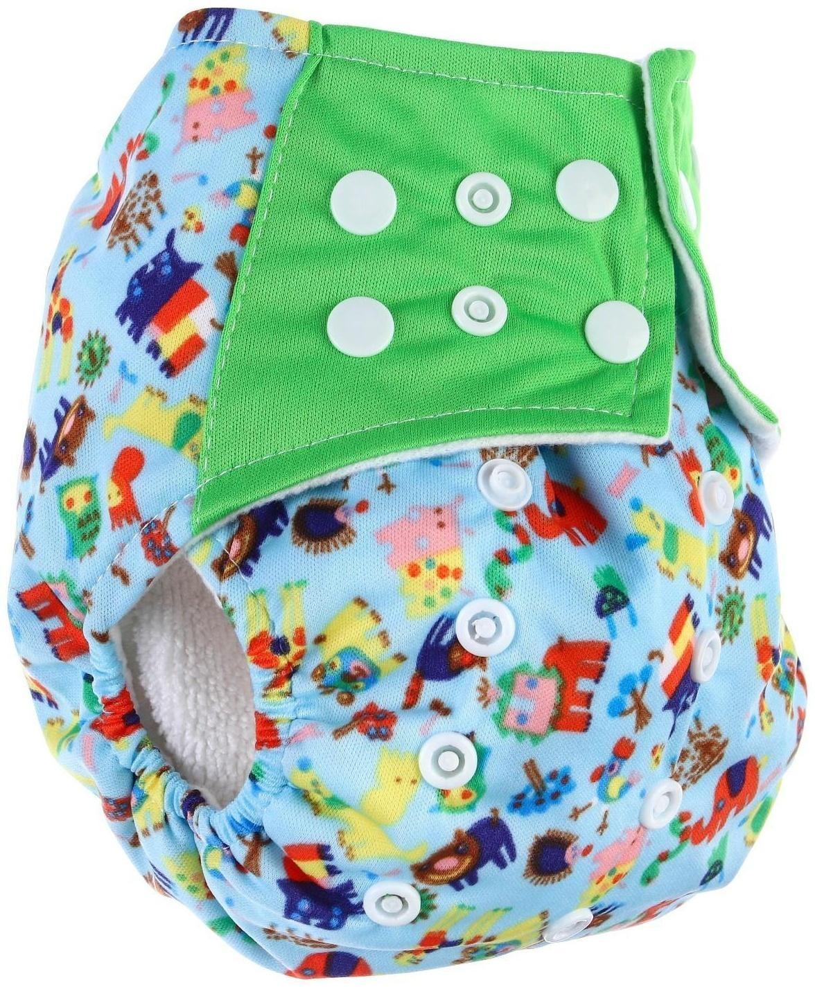 Многоразовый подгузник+ 1 вкладыш в комплекте «Зверушки»