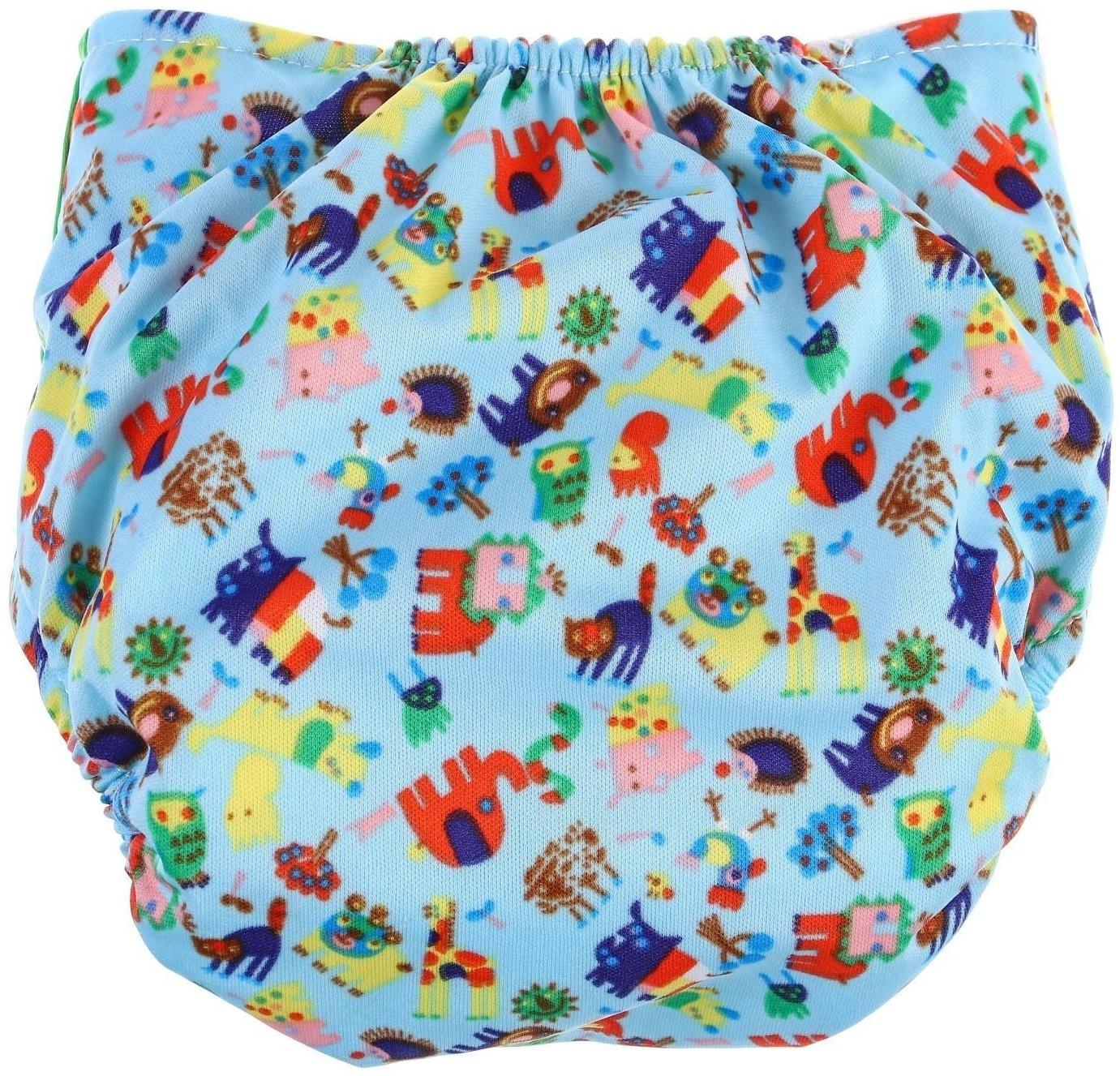 Многоразовый подгузник+ 1 вкладыш в комплекте «Зверушки»