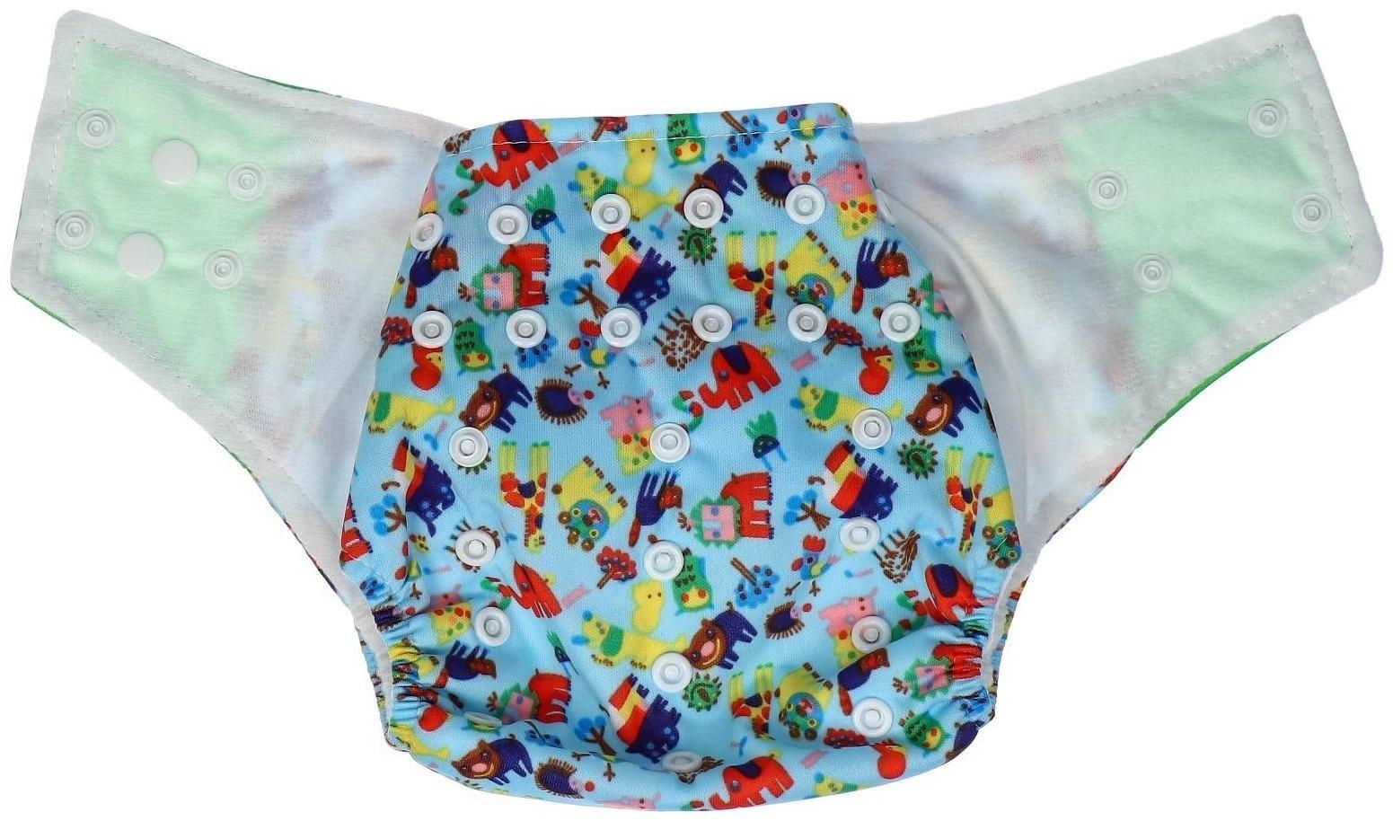 Многоразовый подгузник+ 1 вкладыш в комплекте «Зверушки»