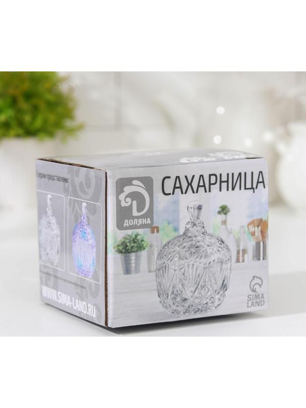 Сахарница стеклянная Доляна «Сумерки», 250 мл, 10×12,5 см, с крышкой