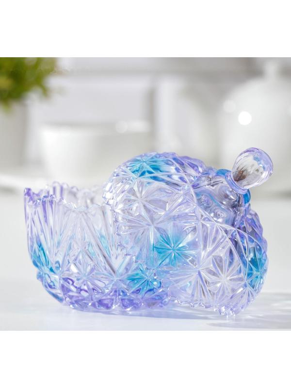 Сахарница стеклянная Доляна «Сумерки», 250 мл, 10×12,5 см, с крышкой