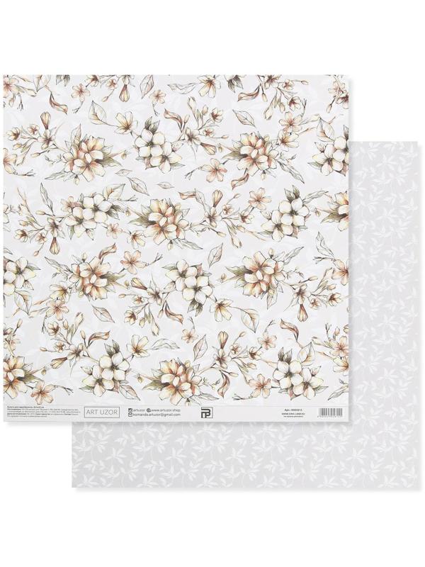Бумага для скрапбукинга «Нежные свадебные цветы», 30.5 × 32 см, 190 гм