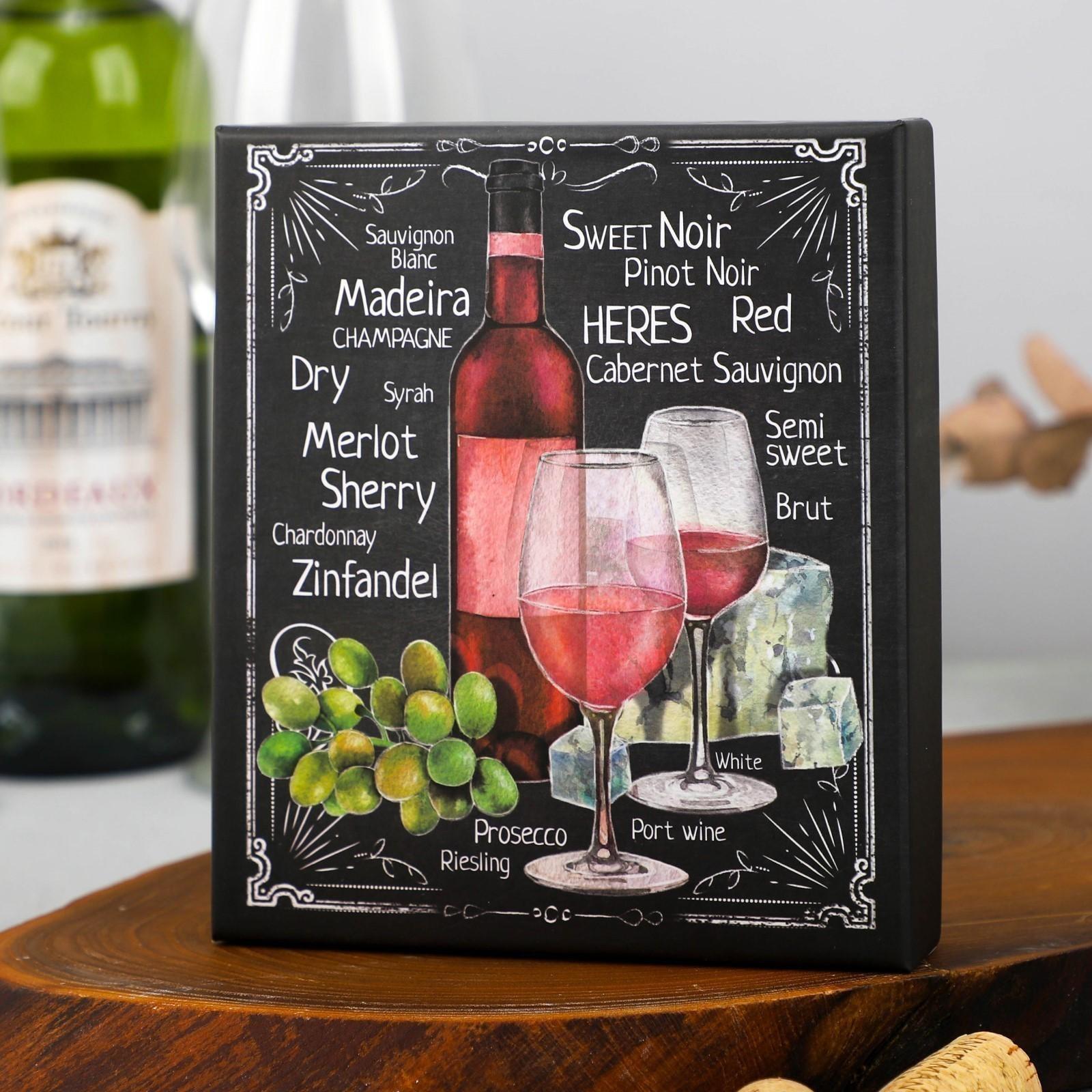 Подарочный набор штопор, аэратор, каплеуловитель, термометр «Merlot»