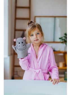 Мочалка-варежка детская для купания Доляна «Бегемотик»