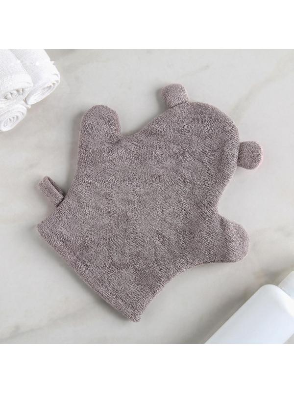 Мочалка-варежка детская для купания Доляна «Бегемотик»