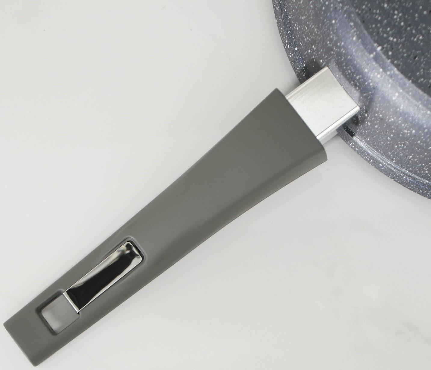 Набор посуды №1 «Гранит», 3 предмета: сковорода d=26 см, ковш 1,7 л, кастрюля 5 л, крышки, антипригарное покрытие