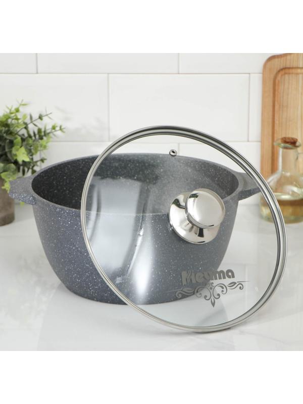 Набор посуды №1 «Гранит», 3 предмета: сковорода d=26 см, ковш 1,7 л, кастрюля 5 л, крышки, антипригарное покрытие