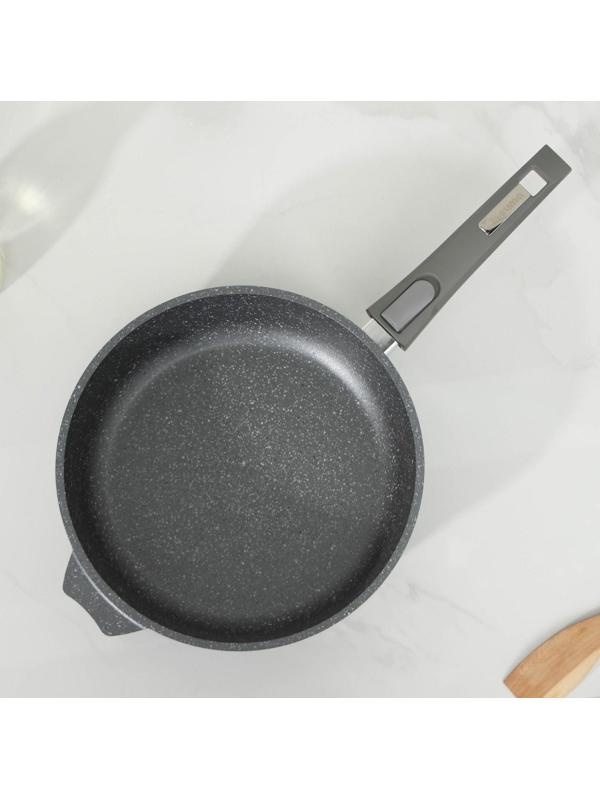 Набор посуды №1 «Гранит», 3 предмета: сковорода d=26 см, ковш 1,7 л, кастрюля 5 л, крышки, антипригарное покрытие