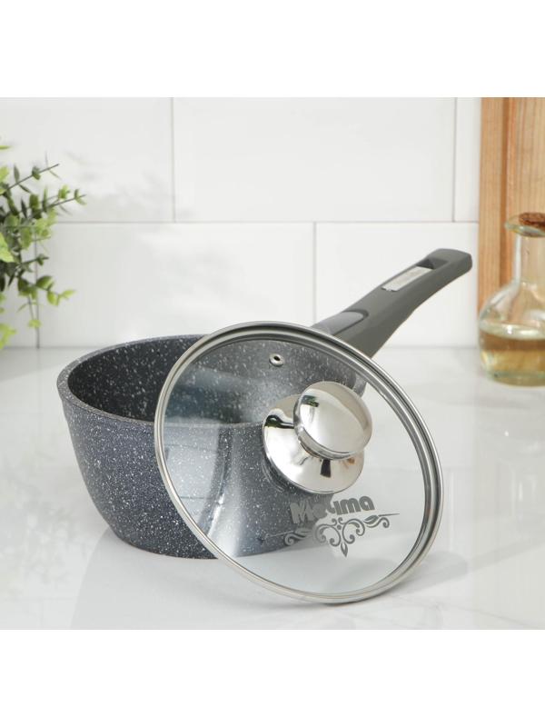 Набор посуды №1 «Гранит», 3 предмета: сковорода d=26 см, ковш 1,7 л, кастрюля 5 л, крышки, антипригарное покрытие