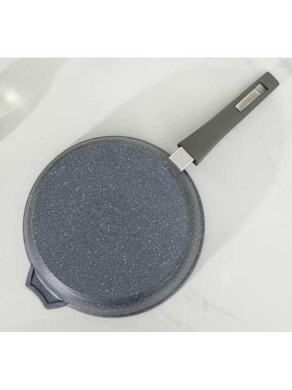 Набор посуды №1 «Гранит», 3 предмета: сковорода d=26 см, ковш 1,7 л, кастрюля 5 л, крышки, антипригарное покрытие