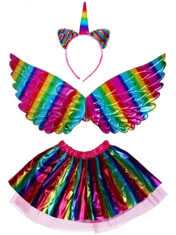 Карнавальный набор «Единорог», 3 предмета: ободок, крылья, юбка