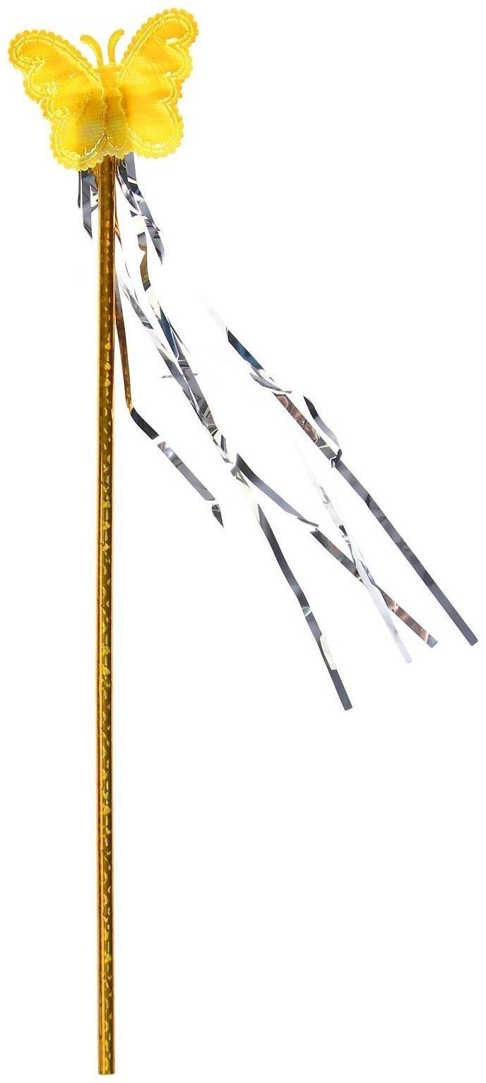 Карнавальный набор «Бабочка», 3 предмета: крылья, ободок, жезл, цвет золотой