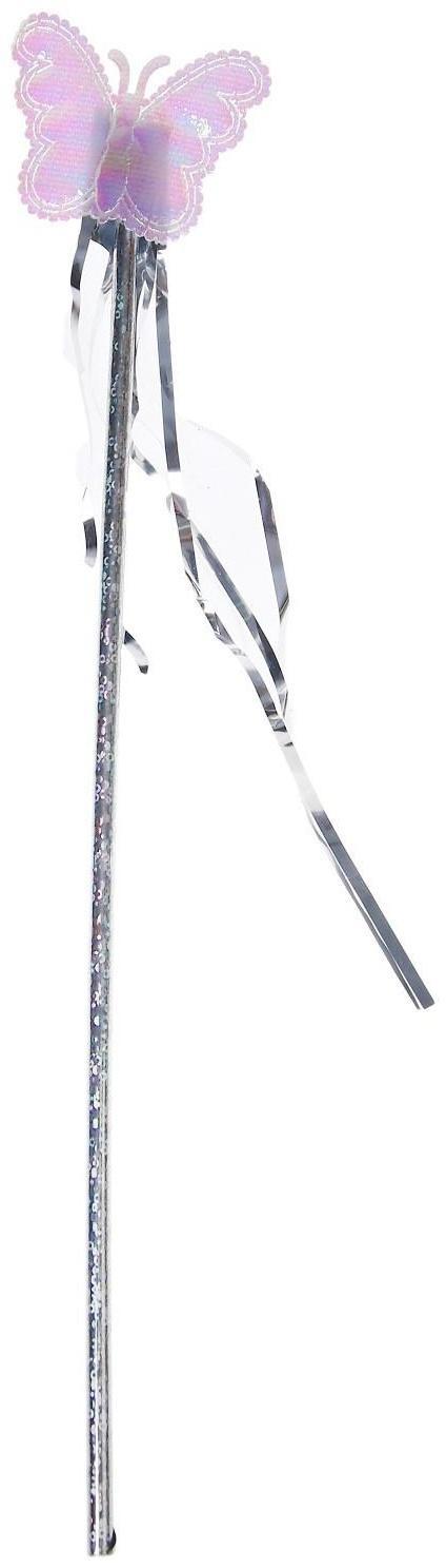 Карнавальный набор «Бабочка», 3 предмета: крылья, ободок, жезл, цвет серебряный