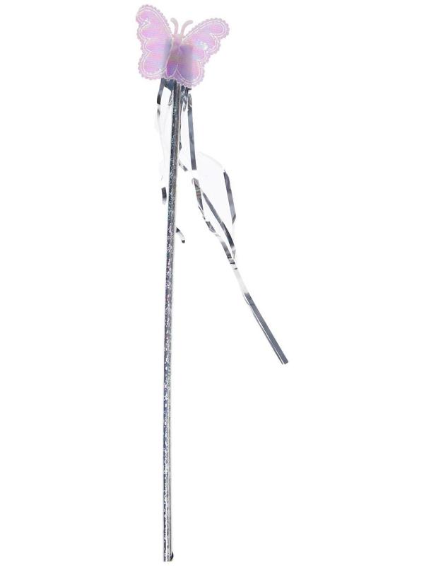 Карнавальный набор «Бабочка», 3 предмета: крылья, ободок, жезл, цвет серебряный