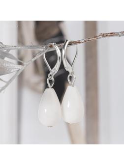 Серьги посеребрение капля 