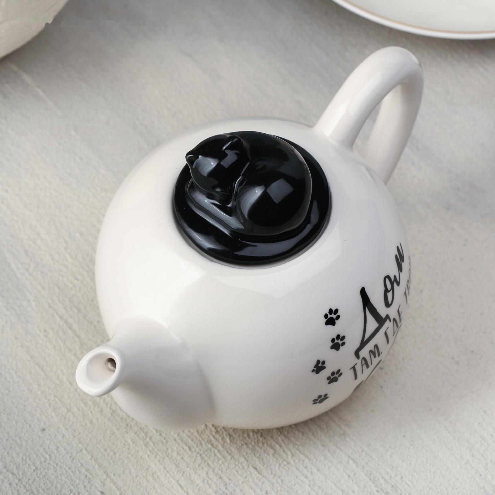 Чайник «Дом там, где твой кот», 350 мл