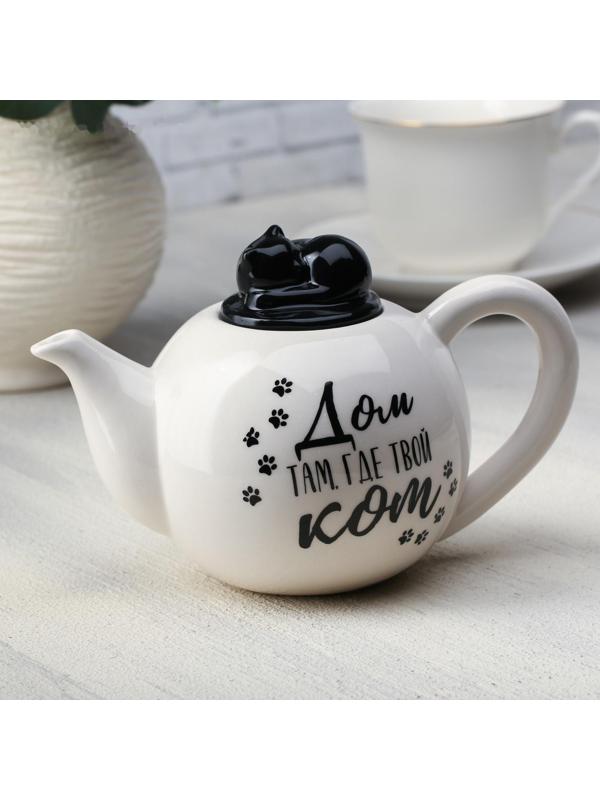 Чайник «Дом там, где твой кот», 350 мл