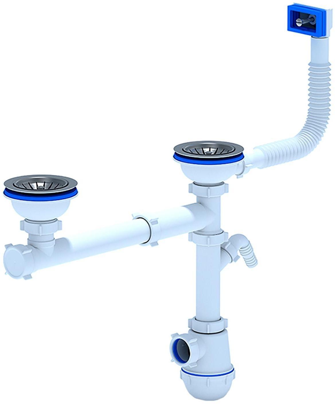 Сифон для двойной мойки 