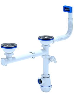 Сифон для двойной мойки 