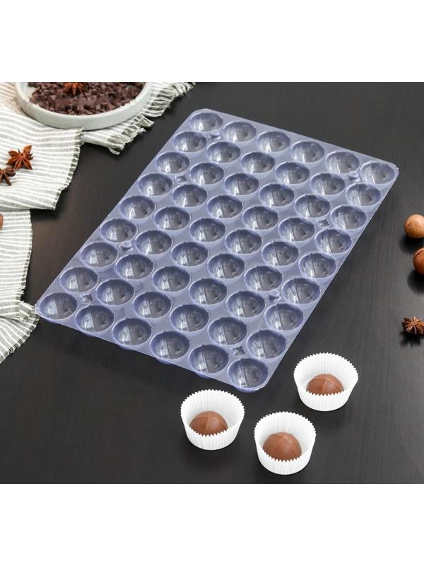 Форма для шоколада и конфет из 2-х частей «Конфеты», 31,5×21 см, 54 ячейки, 3×1,5 см