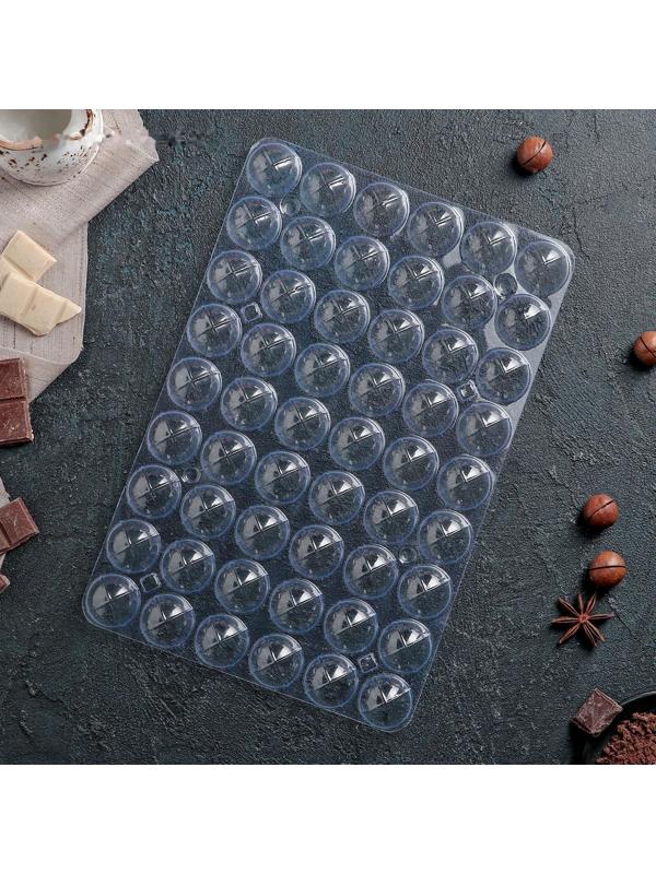 Форма для шоколада и конфет из 2-х частей «Конфеты», 31,5×21 см, 54 ячейки, 3×1,5 см