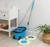 Набор для уборки: ведро на колёсиках с металлической центрифугой 18 л, швабра, запасная насадка из микрофибры, цвет синий