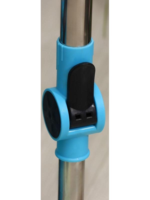 Набор для уборки: ведро на колёсиках с металлической центрифугой 18 л, швабра, запасная насадка из микрофибры, цвет синий