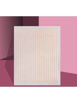 Наклейки для ногтей «Полоски», металлизированные, цвет розовое золото