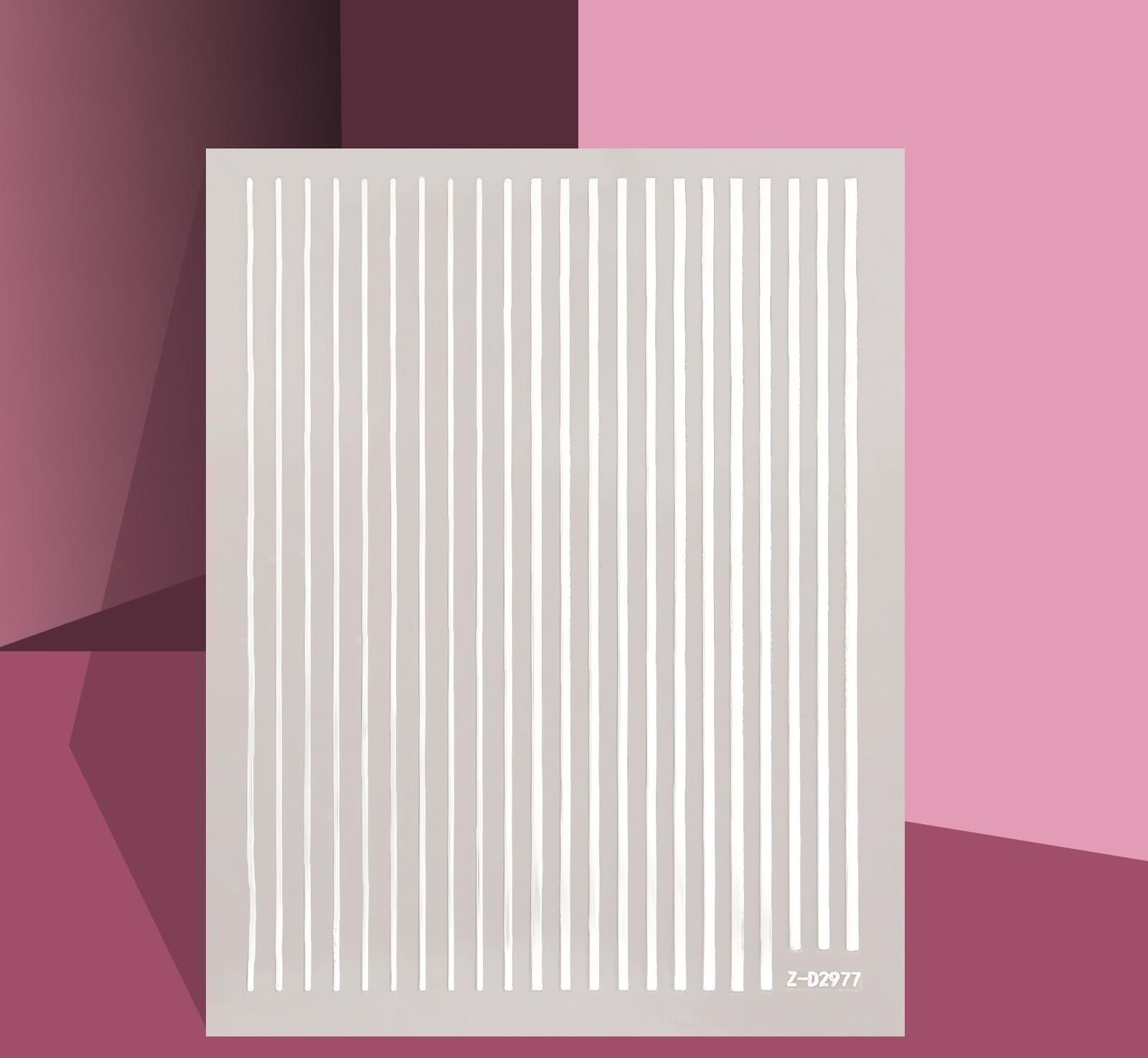 Наклейки для ногтей «Полоски», металлизированные, цвет серебристый