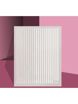 Наклейки для ногтей «Полоски», металлизированные, цвет серебристый