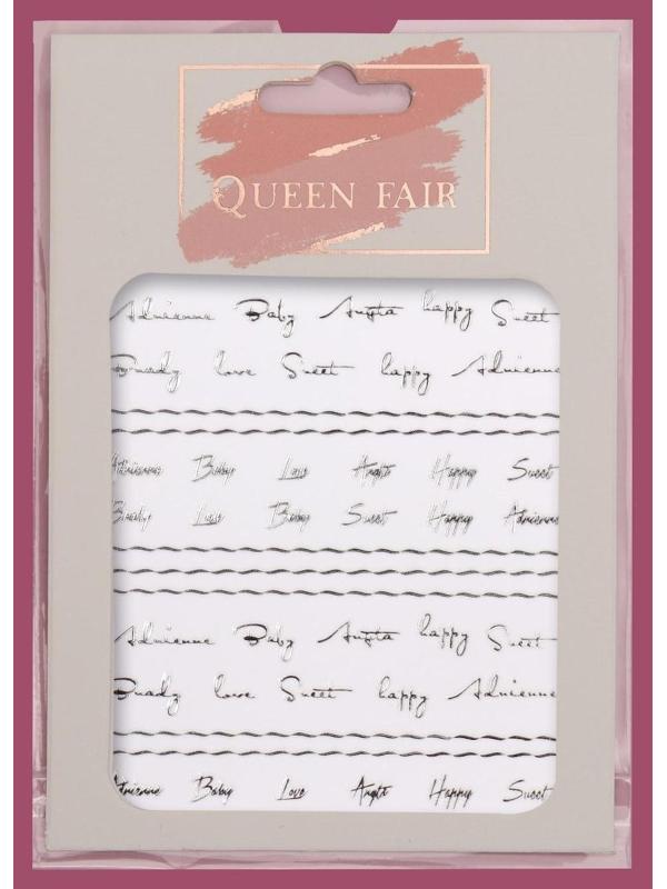 Наклейки для ногтей «Надписи», металлизированные, цвет серебристый