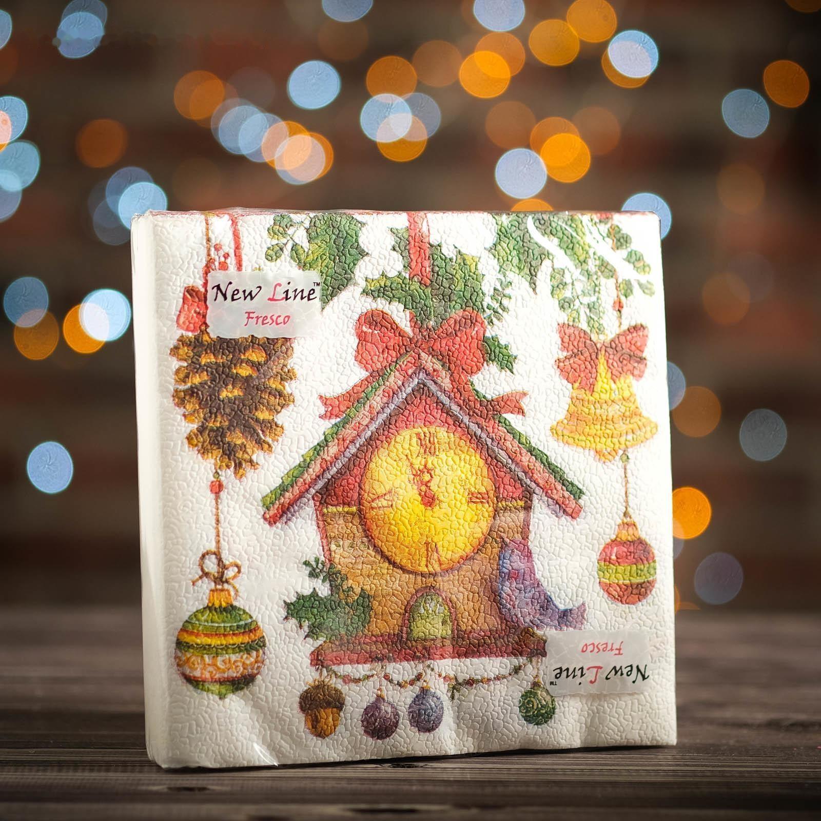 Новогодние салфетки бумажные Fresco 