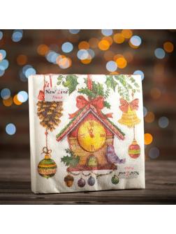 Новогодние салфетки бумажные Fresco 