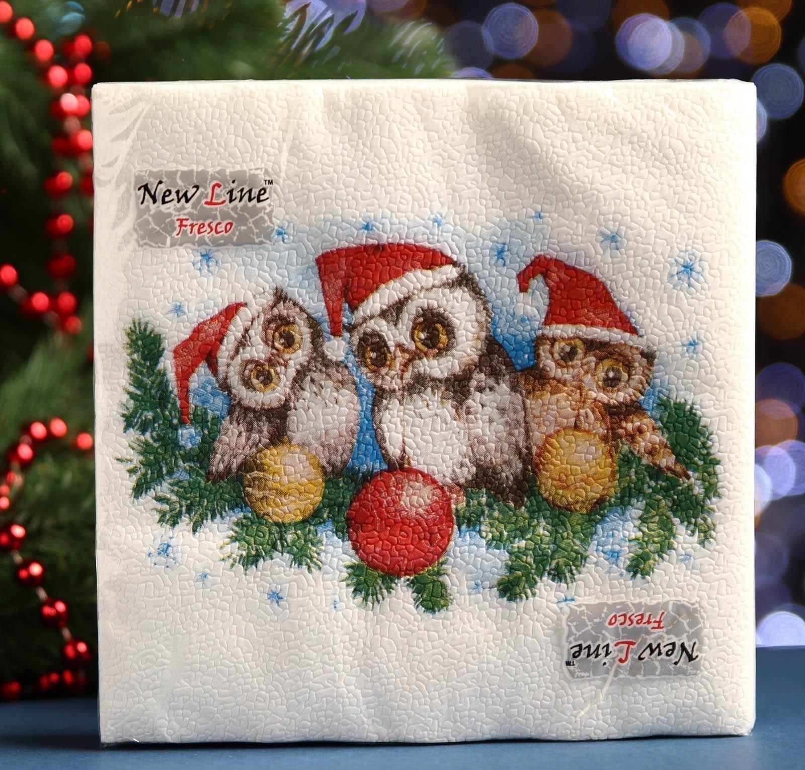 Новогодние салфетки бумажные Fresco 