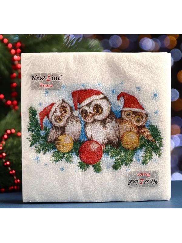 Новогодние салфетки бумажные Fresco 