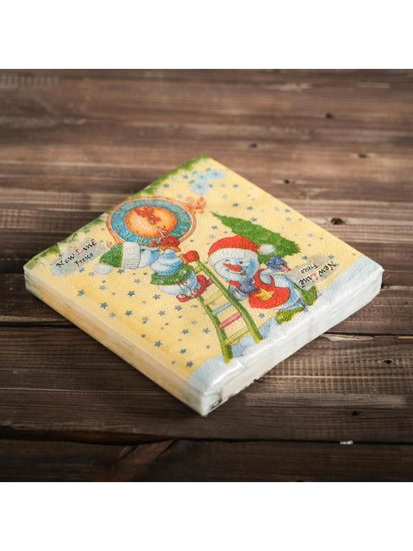 Новогодние салфетки бумажные Fresco 