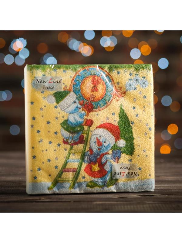 Новогодние салфетки бумажные Fresco 