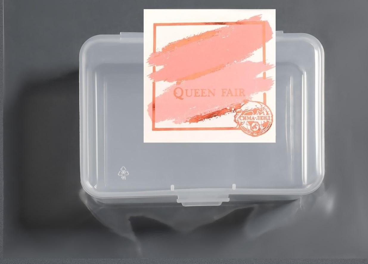 Органайзер для хранения, с крышкой, 12 × 9 × 6,5 см, цвет прозрачный