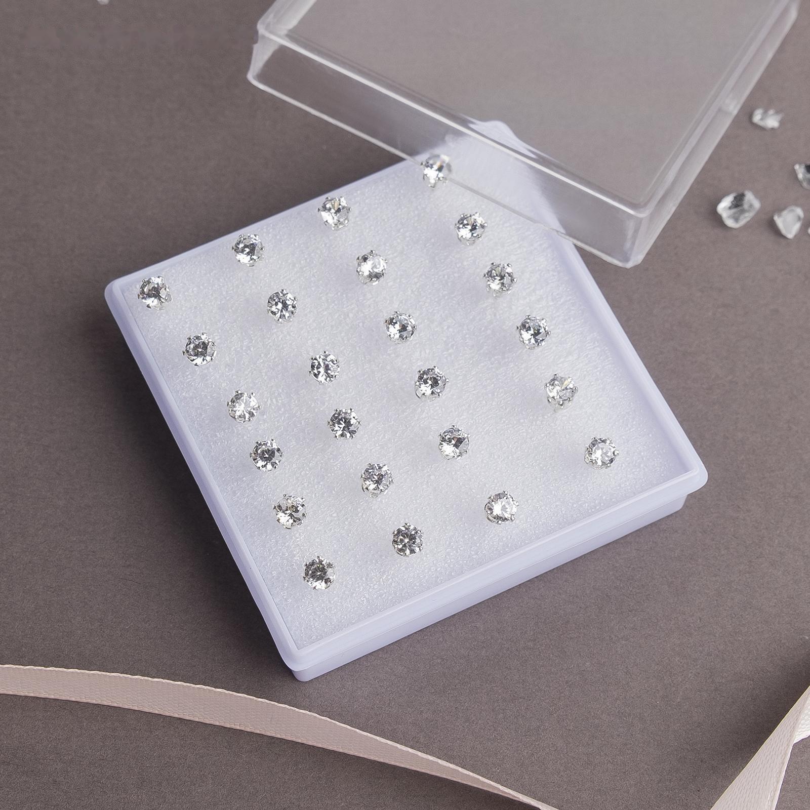 Пусеты в коробочке набор 12 пар 