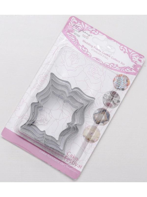 Набор форм для вырезания печенья «Рамка для пожелания», 4 шт, цвет хромированный