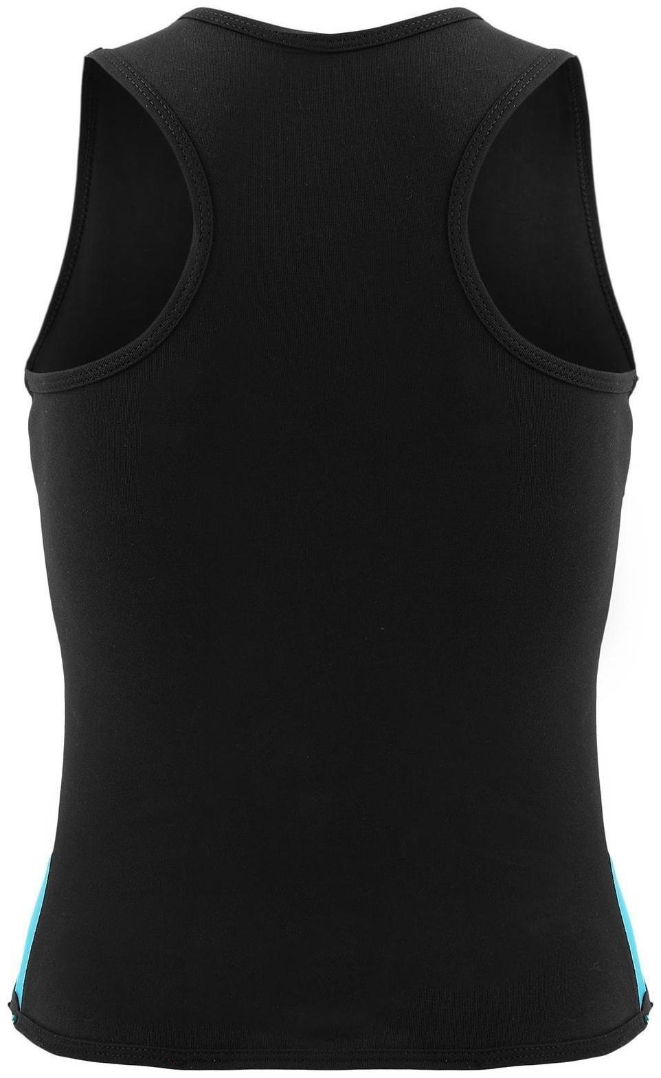 Майка-борцовка с лампасами, цвет чёрный/бирюза, размер 44