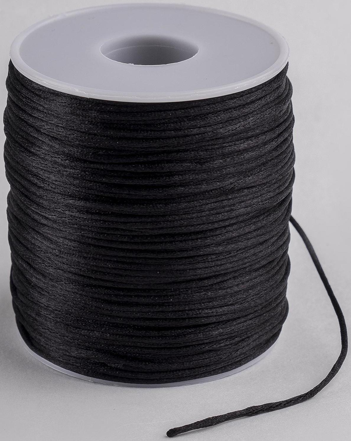 Шнур нейлоновый на бобине d=1мм L=100м, цвет чёрный