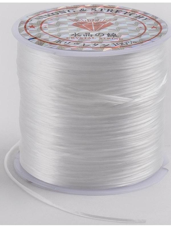 Нить силиконовая (резинка), плоская, L=50м, прозрачная