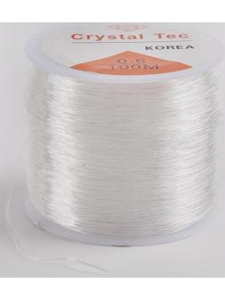 Нить силиконовая (резинка) d=0,6мм, L=100м, прозрачная