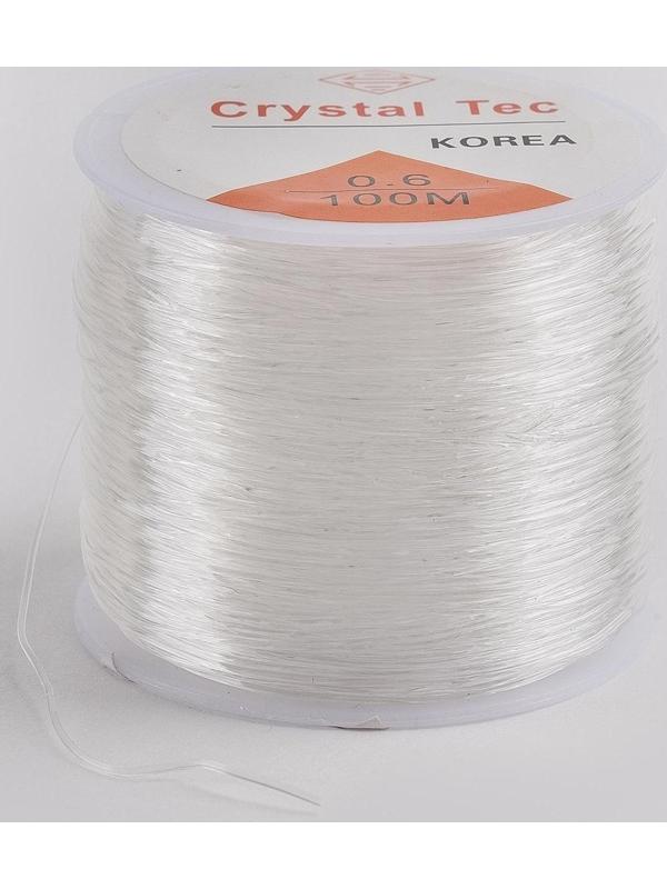 Нить силиконовая (резинка) d=0,6мм, L=100м, прозрачная