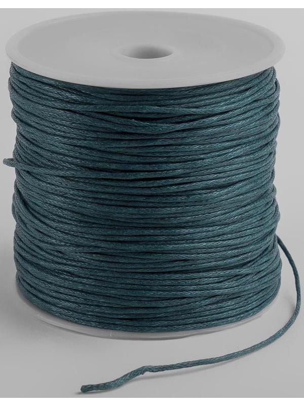 Шнур вощёный из полиэстра на бобине, d = 1 мм, L = 70 м, цвет зелёный