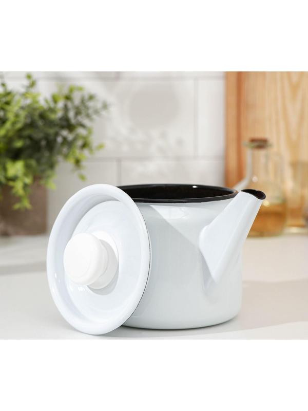 Чайник, 1 л, без деколи, индукция, цвет белый