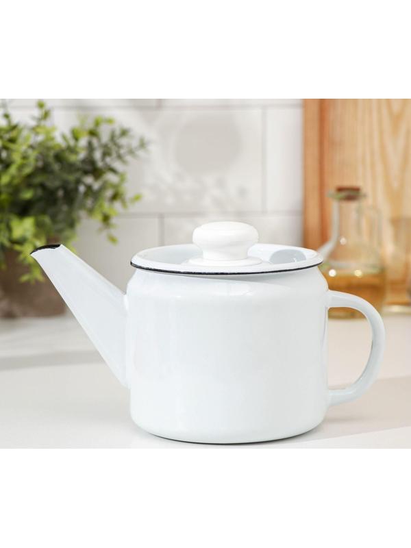 Чайник, 1 л, без деколи, индукция, цвет белый