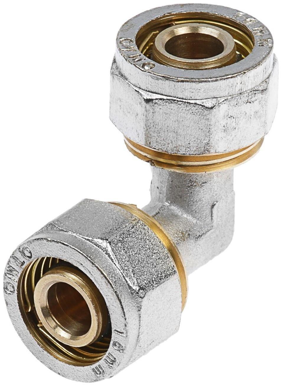 Уголок OTMO, обжимной, 16 мм, латунь